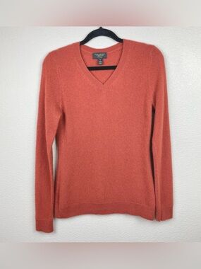 Charter Club Luxury 100% Cashmere V-Neck Long Sleeve Sweater Women's Medium Knit